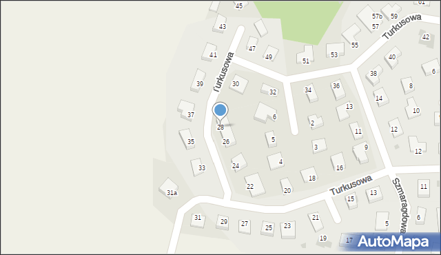 Kruszyn, Turkusowa, 28, mapa Kruszyn