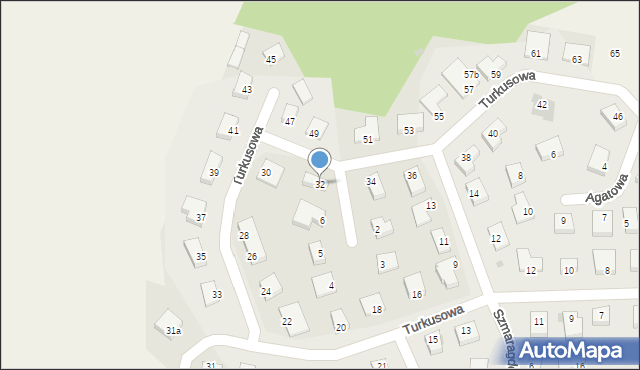 Kruszyn, Turkusowa, 32, mapa Kruszyn