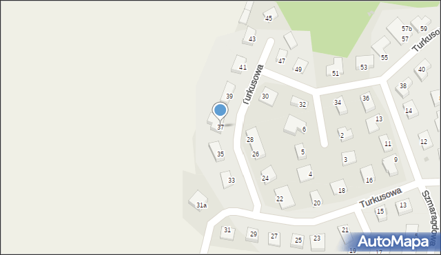 Kruszyn, Turkusowa, 37, mapa Kruszyn