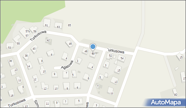 Kruszyn, Turkusowa, 50, mapa Kruszyn