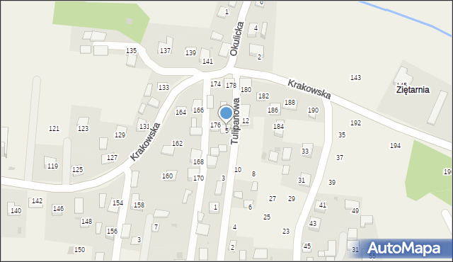 Krzeczów, Tulipanowa, 5, mapa Krzeczów