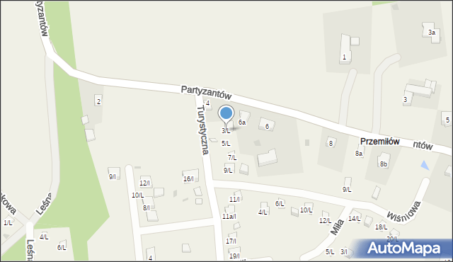 Księginice Małe, Turystyczna, 3/L, mapa Księginice Małe