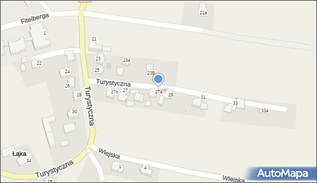 Łąka, Turystyczna, 27a, mapa Łąka