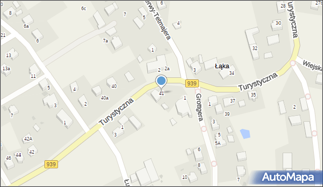 Łąka, Turystyczna, 41, mapa Łąka