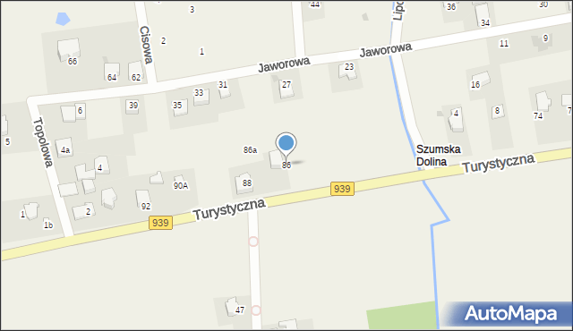 Łąka, Turystyczna, 86, mapa Łąka