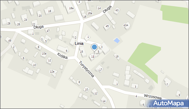 Linia, Turystyczna, 9, mapa Linia