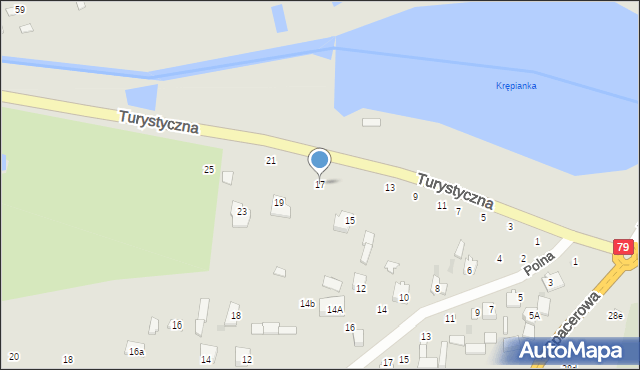 Lipsko, Turystyczna, 17, mapa Lipsko