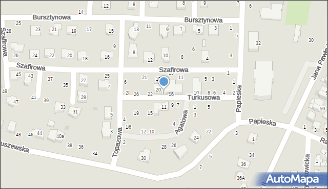 Łowicz, Turkusowa, 18, mapa Łowicza