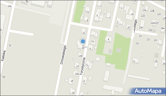 Łowicz, Turystyczna, 12, mapa Łowicza