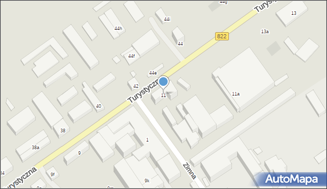 Lublin, Turystyczna, 11, mapa Lublina