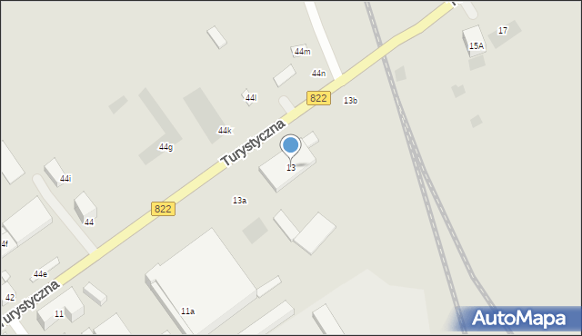 Lublin, Turystyczna, 13, mapa Lublina