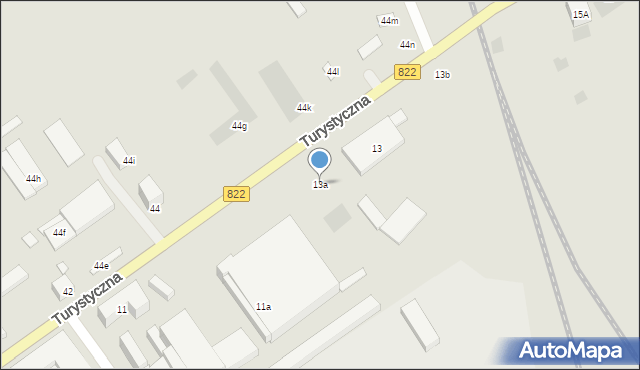 Lublin, Turystyczna, 13a, mapa Lublina