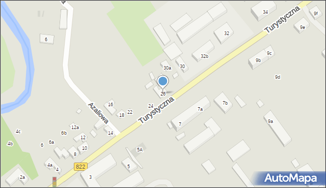 Lublin, Turystyczna, 26, mapa Lublina