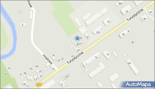 Lublin, Turystyczna, 28, mapa Lublina