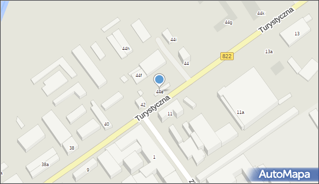 Lublin, Turystyczna, 44e, mapa Lublina