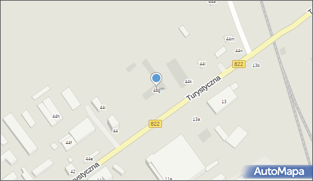 Lublin, Turystyczna, 44g, mapa Lublina