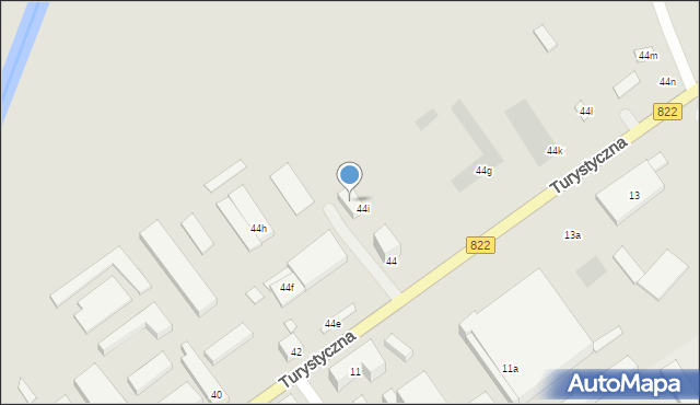 Lublin, Turystyczna, 44j, mapa Lublina