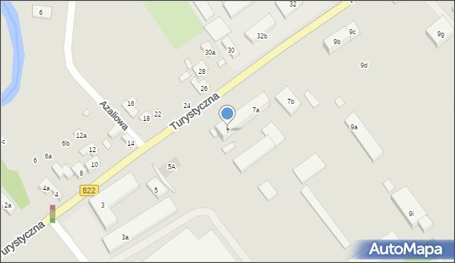 Lublin, Turystyczna, 7, mapa Lublina