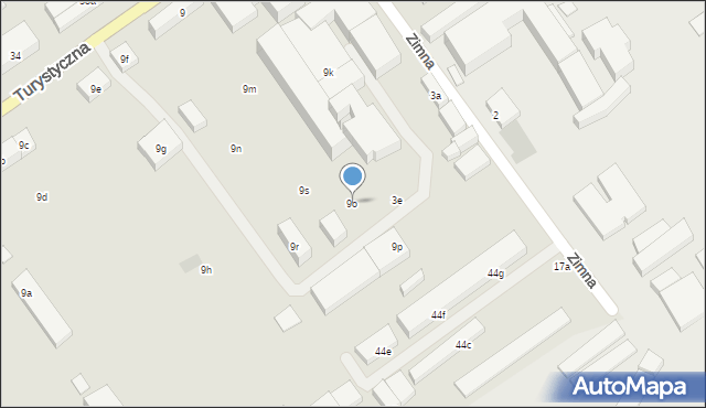 Lublin, Turystyczna, 9o, mapa Lublina