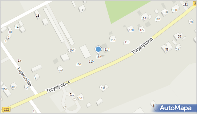 Lublin, Turystyczna, 112, mapa Lublina