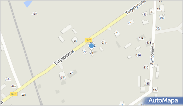 Lublin, Turystyczna, 23, mapa Lublina