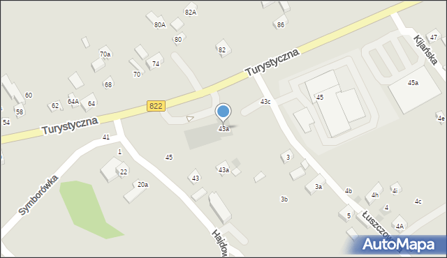 Lublin, Turystyczna, 43a, mapa Lublina