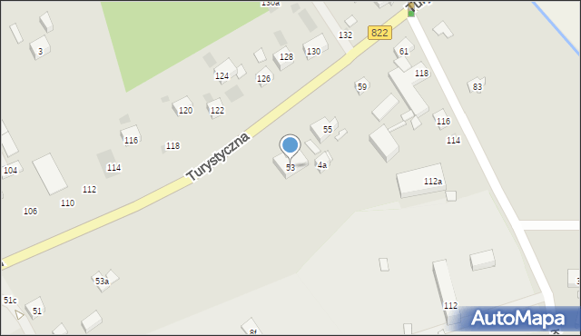 Lublin, Turystyczna, 53, mapa Lublina