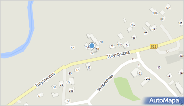 Lublin, Turystyczna, 54, mapa Lublina