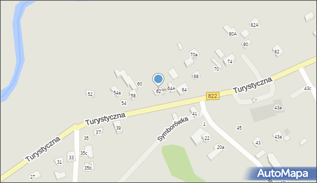 Lublin, Turystyczna, 62, mapa Lublina