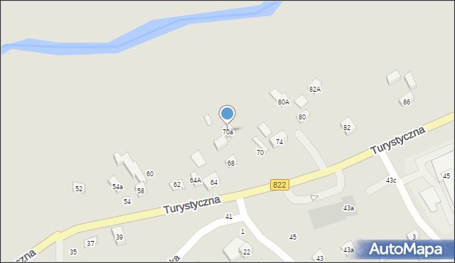 Lublin, Turystyczna, 70a, mapa Lublina