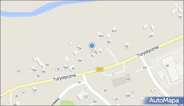 Lublin, Turystyczna, 72, mapa Lublina