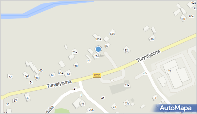 Lublin, Turystyczna, 74a, mapa Lublina