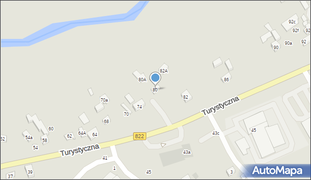 Lublin, Turystyczna, 80, mapa Lublina