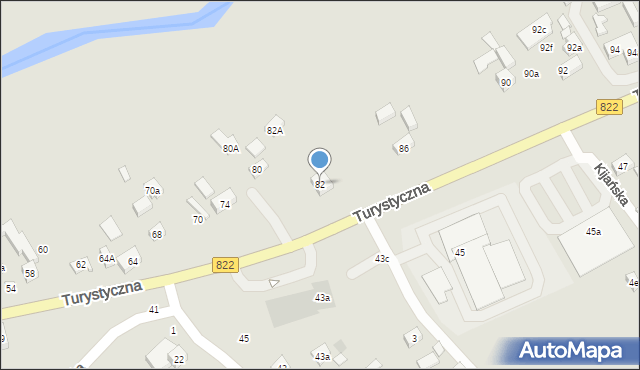 Lublin, Turystyczna, 82, mapa Lublina