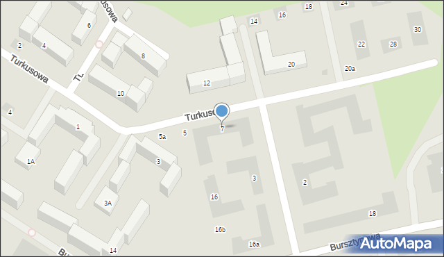 Lublin, Turkusowa, 7, mapa Lublina