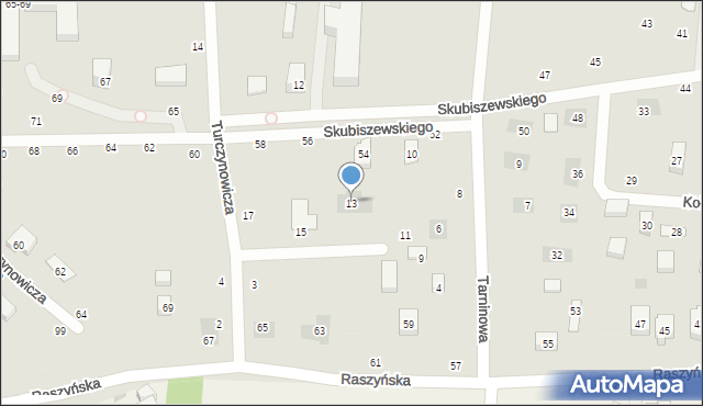 Lublin, Turczynowicza Jana, 13, mapa Lublina
