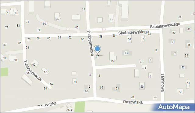 Lublin, Turczynowicza Jana, 17, mapa Lublina