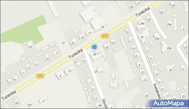 Malanów, Turecka, 16, mapa Malanów