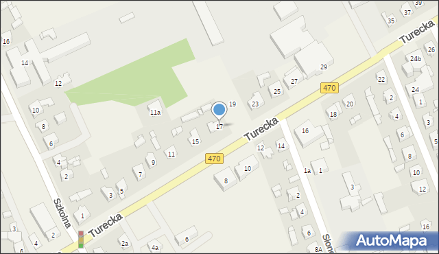 Malanów, Turecka, 17, mapa Malanów