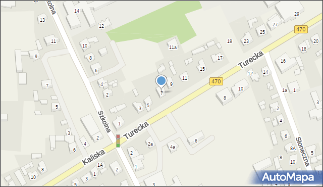 Malanów, Turecka, 7, mapa Malanów