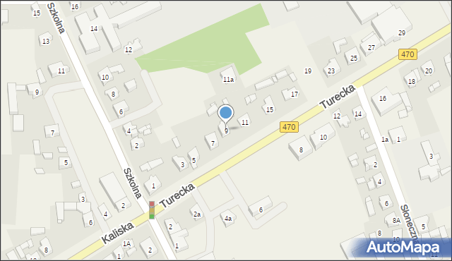 Malanów, Turecka, 9, mapa Malanów