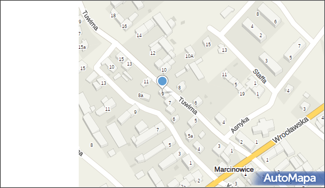 Marcinowice, Tuwima Juliana, 9, mapa Marcinowice