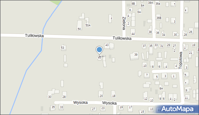 Międzyrzec Podlaski, Tuliłowska, 45, mapa Międzyrzec Podlaski