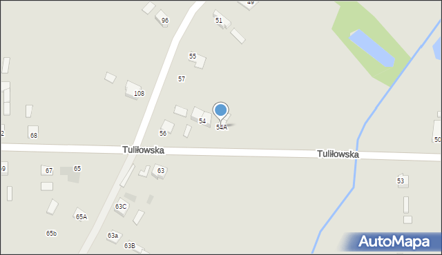 Międzyrzec Podlaski, Tuliłowska, 54A, mapa Międzyrzec Podlaski