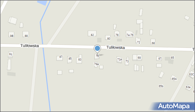 Międzyrzec Podlaski, Tuliłowska, 79, mapa Międzyrzec Podlaski