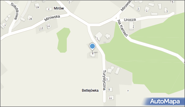 Mirów, Turystyczna, 4, mapa Mirów