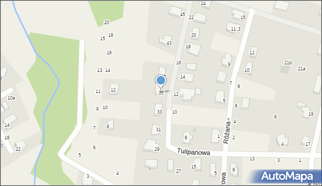 Mścice, Tulipanowa, 35, mapa Mścice