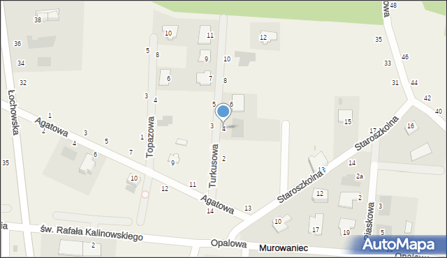 Murowaniec, Turkusowa, 4, mapa Murowaniec