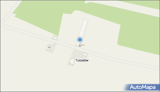 Niwiski, Tuszetów, 62, mapa Niwiski