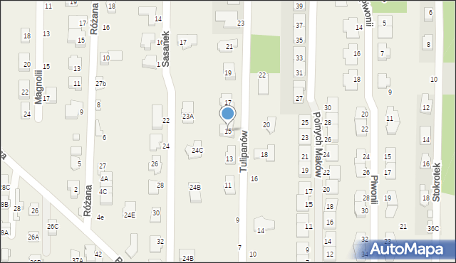 Nowa Wieś, Tulipanów, 15, mapa Nowa Wieś